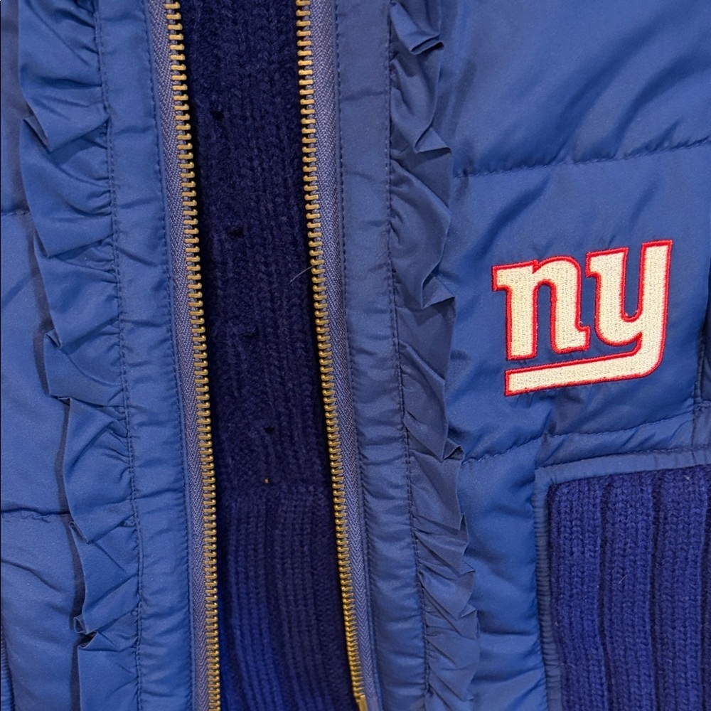 Touch by Alyssa Milano Ruffle Sweater-back Vest with NY Giants Logo - Picture 6 of 6